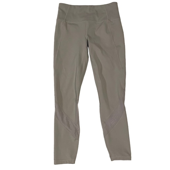 Athleta Eclipse 7/8 Tight High Waist Yoga Leggings/Mesh Panels Silver Grey -Sz S - Picture 1 of 15